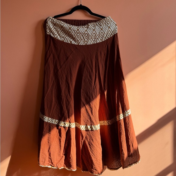 Allur Feito con amor Terracotta Burnt Orange 100% Cotton midi/maxi skirt XL XXL - Picture 1 of 5